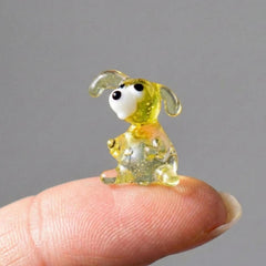 Mini Dog Figurine, Tiny Glass Animals, Puppy Dog Figurine, Dog Sculpture, Miniature Glass Animals, Glass Animal Figurines,Mini Glass Animals
