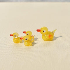 Tiny Glass Ducks, Mini Ducks, Duck Nursery Decor, Duck Family Set, Glass Duck, Tiny Glass Animals, Duck Gift, Baby Shower Gift