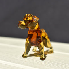 Pitbull Figurine, Dog Memorial Gift for Pitbull Mom, Blown Glass Animals, Pitbull Art & Decor, Unique Pitbull Gifts, Glass Dog Gift