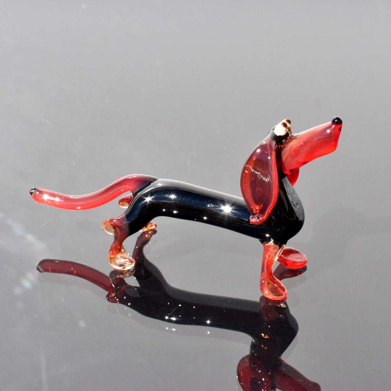 Glass Dachshund Figurine, Dachshund Gifts, Dog Memorial Gift, Wiener Dog Art, Blown Glass Animals, Sausage Dog Decor, Glass Dog