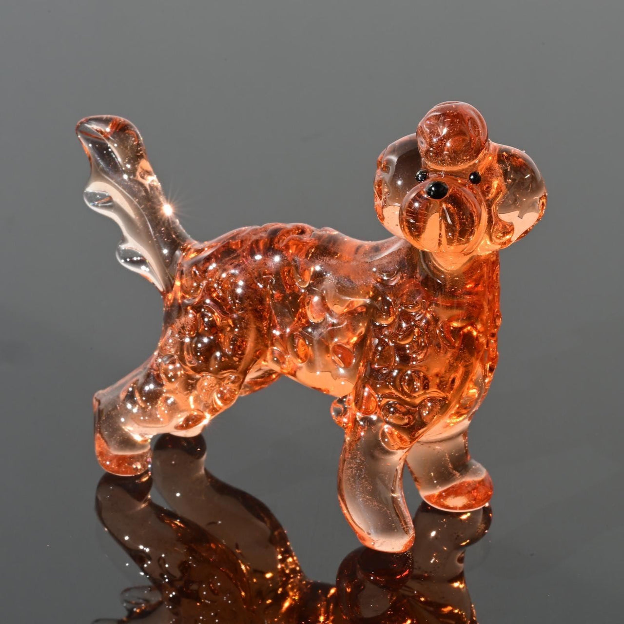 Amber Glass Golden Doodle Figurine, Labradoodle Gifts, Dog Memorial Gift, Doodle Mom, Poodle, Cockapoo Art, Blown Glass Animals, Glass Dog