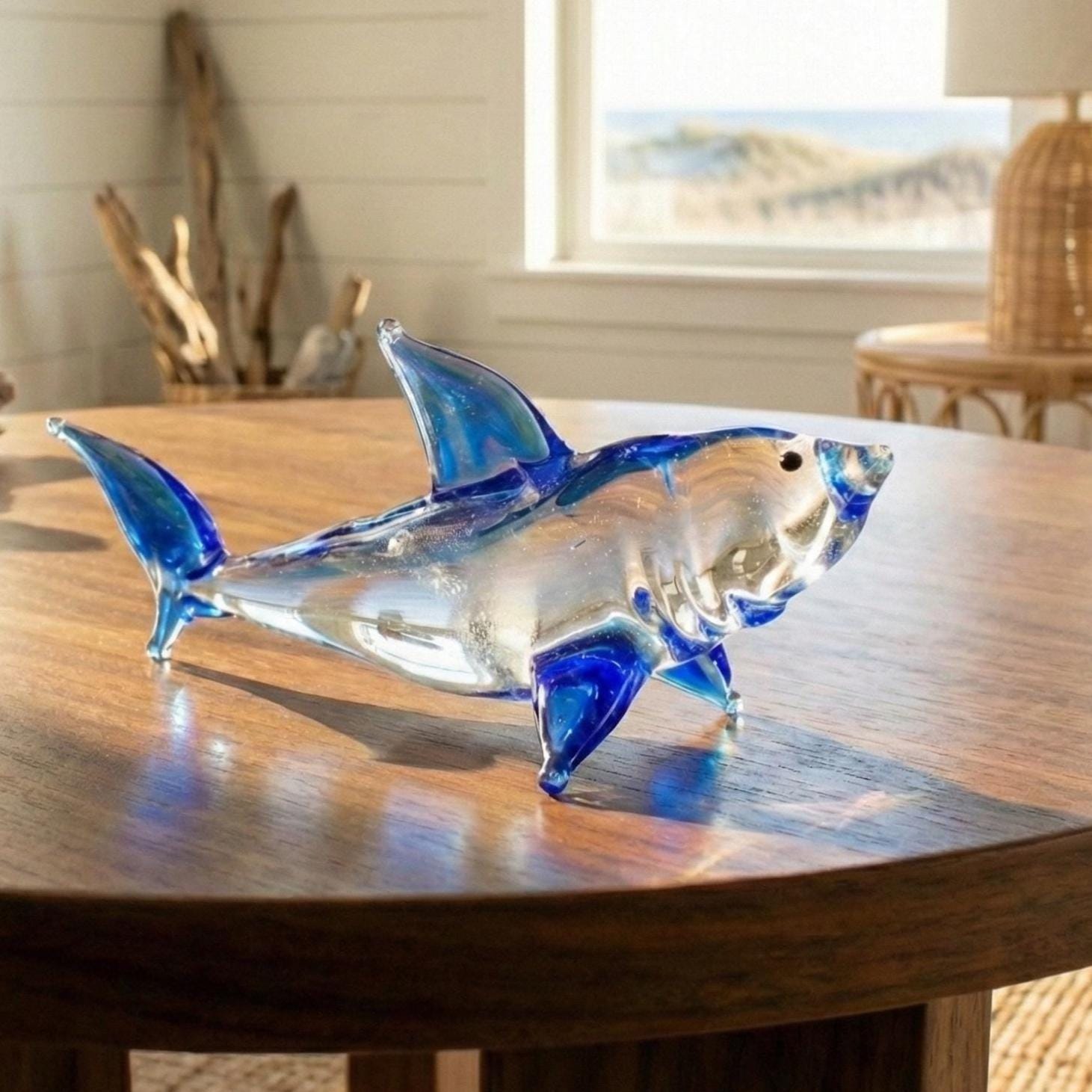 Shark Decor, Glass Sculpture, Shark Gifts, Glass Fish, Murano Glass Fish, Shark Art, Glass Animals, Shark, Blown Glass Fish, Art