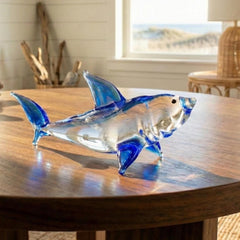 Shark Decor, Glass Sculpture, Shark Gifts, Glass Fish, Murano Glass Fish, Shark Art, Glass Animals, Shark, Blown Glass Fish, Art