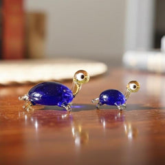 Glass Turtles Figurines - Tiny Glass Animals - Blown Glass Turtle Gift