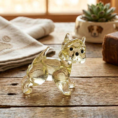 Glass Boston Terrier Dog, Boston Terrier Gifts, Glass Dog Figurine, French Bulldog, Champagne Glass Dog, Puppy, Dog Statue, Art, Amber Decor