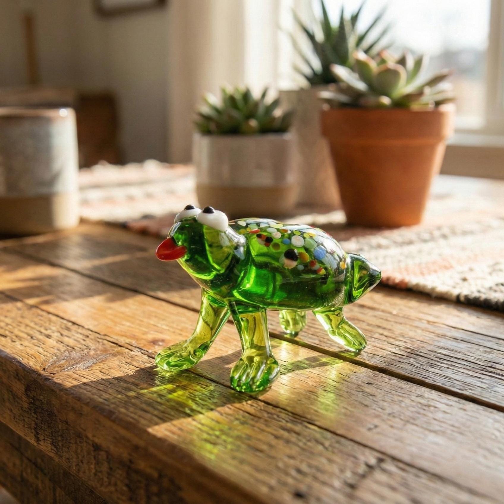 Frog Figurines, Glass Frog, Cute Frog, Glass Sculptures, Frog Gifts, Glass Animal Figurines, Blown Glass Frog, Lampwork Glass, Glass Animals
