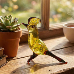 Yellow Bird, Glass Bird Figurine, Bird Sculpture, Bird Decor, Bird Lover Gifts, Glass Bird, Bird Figurine, Bird Art, Bird Statue, Glass Art