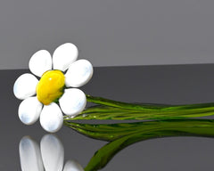Glass Flowers in Vase, Glass Daisy Gifts, Glass Flowers Bouquet, Spring Decor, Glass Birth Month Flower, Mothers Day Gifts, Glass Flower Art