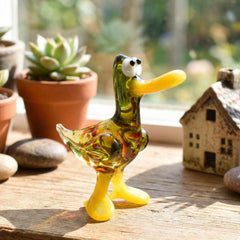 Mallard Duck Figurine, Glass Duck, Cruise Ducks, Mini Ducks, Lucky Duck Gift, Whimsical Glass Bird, Murano Duck, Gift for Bird Lovers