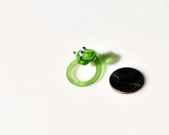 Snake Charm Decor, Tiny Glass Animals, Cute Green Snake, Year of the Snake Serpent, Miniature Glass Animals, Garden Snake, Glass Snake