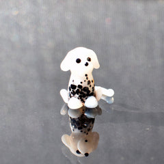 101 Days of School Dalmation Glass Dog Figurine, Tiny Glass Animals, Miniature Glass Animals, Spotted Dog, Glass Dog Art Puppy