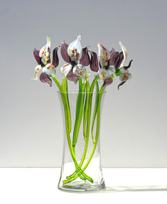 Purple Glass Flowers, Purple Orchid, Glass Orchid Bouquet, Forever Flowers, Glass Flowers Bouquet, Orchid Decor, Eternal Flowers, Orchid Art