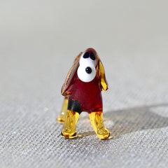 Amber Glass Beagle Gifts, Beagle Art, Tiny Glass Animals, Brown Dog Figurine, Miniature Glass Animals, Glass Dog, Puppy Memorial Gift
