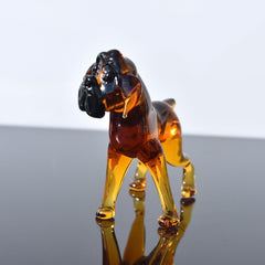 Amber Glass Boxer Dog, Boxer Dog Gifts, Glass Dog Figurine, Boxer Dog Statue, Blown Glass Animals, Fawn Boxer Art, Dog Memorial Gift