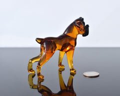 Amber Glass Boxer Dog, Boxer Dog Gifts, Glass Dog Figurine, Boxer Dog Statue, Blown Glass Animals, Fawn Boxer Art, Dog Memorial Gift