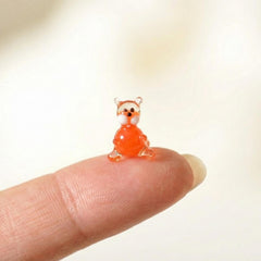 Tiny Glass Animals, Orange Cat Gifts, Mini Glass Animals, Glass Cat Figurine, Orange Cat Art, Glass Cat, Glass Animals, Glass Sculptures