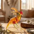 Orange Bird Sculpture, Parrot Figurine, Hand Blown Glass Bird, Gift for Bird Lovers, Bird Lover Gifts, Parakeet Art Glass, Spring Decor