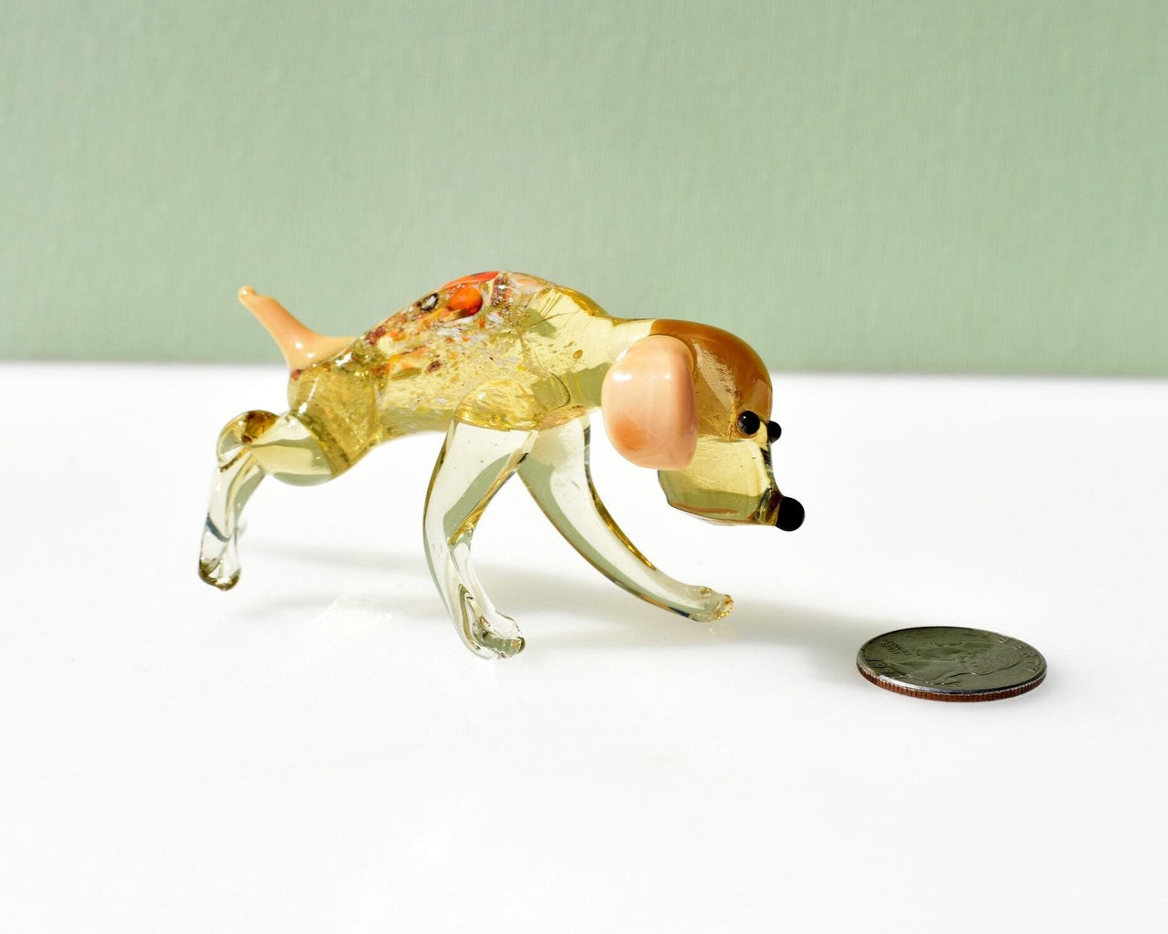 Hunting Dog Figurine, Glass Dog Statue, Pointer Dog figurine, Glass Animals, Dog Memorial Gift