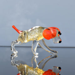 Hunting Dog, Brittany Spaniel, Dog Figurine, Dog Statue, Pointer Dog, Glass Animals, Bird Dog, Dog Memorial Gift, Glass Dog, Setter