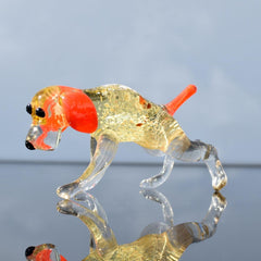 Hunting Dog, Brittany Spaniel, Dog Figurine, Dog Statue, Pointer Dog, Glass Animals, Bird Dog, Dog Memorial Gift, Glass Dog, Setter