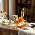 Orange Cat Gifts, Glass Cat Figurine, Orange Cat Art, Large Cat Statue, Glass Cat, Cat Figure, Cat Art, Glass Sculpture, Cats, Glass Animals