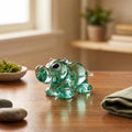 House Hippo, Tiny Glass Animals, Hippo Charm, Hippo Gifts, Glass Animals, Safari Animals, Hippo Statue, Teal Glass, Miniature Figurine