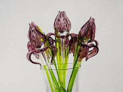 Glass Iris Flower, Purple Glass Flowers, Bearded Iris Gift, February Birth Flower Gift, Glass Birth Month Flower, Forever Flowers Glass Art
