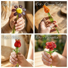 Glass Birth Month Flower, Birth Flower Bouquet, Birth Flower Gift for Mom, Birth Flower Glass, Grandmas Garden, Mothers Day Birthday Gifts