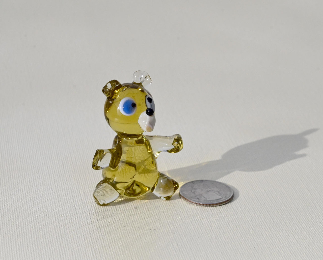 Glass Teddy Bear, Teddy Bear Decor, Glass Bear Figurine, Woodland Decor, Woodland Animal, Glass Sculpture, Glass Animals, Bear Figurine