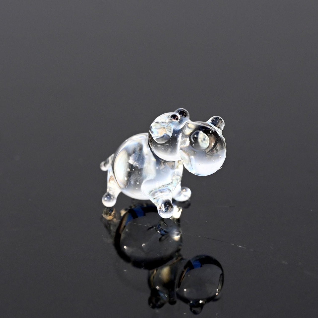 House Hippo Figurine, Tiny Glass Animals, Hippo Gifts, Hippopotamus, Glass Animals, Safari Animals, Miniature Hippo, Hippo Art