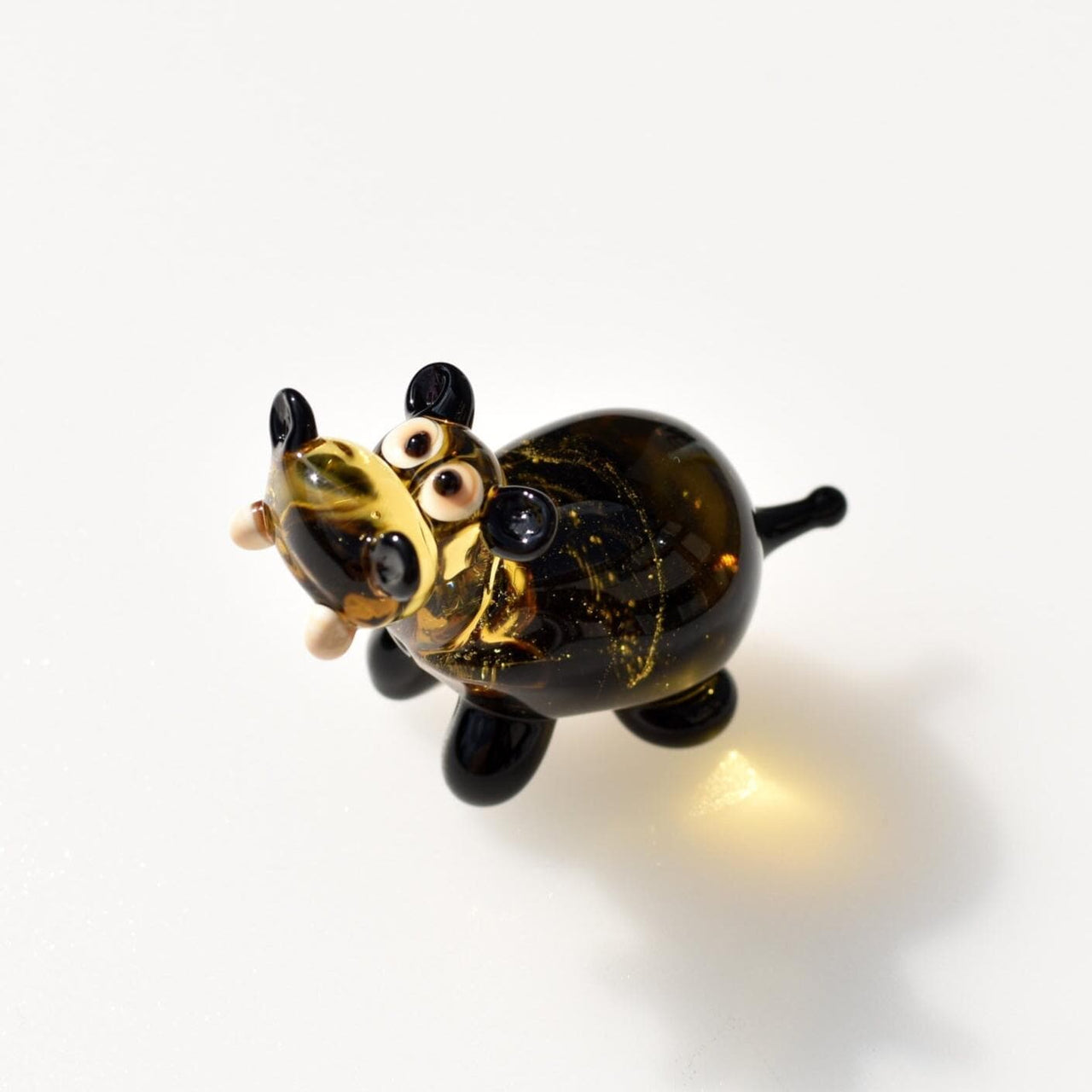 House Hippo Figurine, Tiny Glass Animals, Hippo Gifts, Hippopotamus, Mini Glass Animals, Safari Animals, Amber Glass Hippo, Miniature Animal