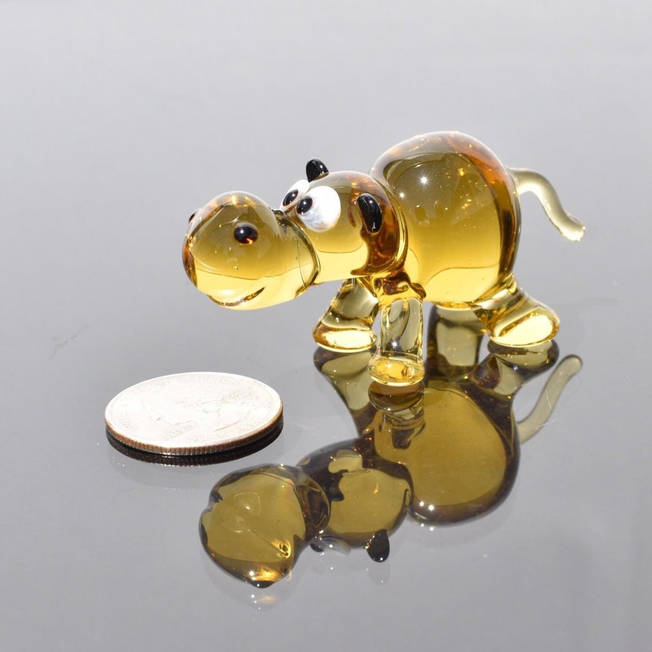 House Hippo Figurine, Hippo Gifts, Glass Hippo Statue, Blown Glass Animals, Hippo Gifts, Safari Decor, Unique Gift for Her