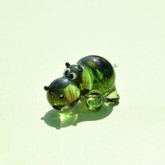 Blown Glass Hippo, Blown Glass Animals, Hippo Gifts, Safari Decor, Art Glass, Glass Figurine, Unique Gift, Glass Hippo Statue