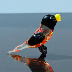 Orange Bird, Glass Bird Sculpture, Blown Glass Parrot Figurine, Gift for Bird Lovers, Parrot Statue, Bird Lover Gifts, Mothers Day Gifts