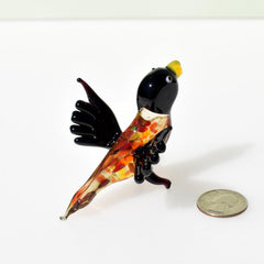 Orange Bird, Glass Bird Sculpture, Blown Glass Parrot Figurine, Gift for Bird Lovers, Parrot Statue, Bird Lover Gifts, Parrot Decor Art