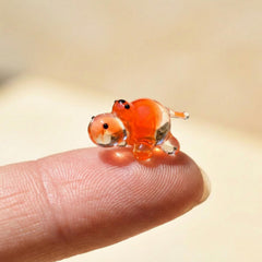 House Hippo, Lampwork Glass Hippo Figurine, Tiny Glass Animals, Hippo Gifts, Glass Animals, Safari Animals, Miniature Figurine