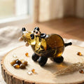 House Hippo Figurine, Tiny Glass Animals, Hippo Gifts, Hippopotamus, Mini Glass Animals, Safari Animals, Amber Glass Hippo, Miniature Animal