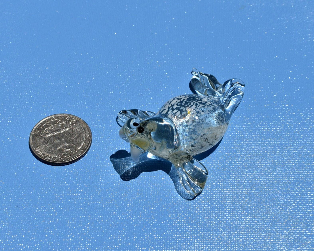 Glass Walrus Figurine, Blown Glass Animals, Coastal Decor, Miniature Glass Animals, Ocean Art, Spotted Walrus, Beach House Decor Gift