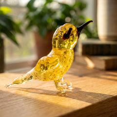 Yellow Bird, Glass Bird Figurine, Bird Sculpture, Bird Decor, Bird Lover Gifts, Glass Bird, Bird Figurine, Bird Art, Blown Glass Bird