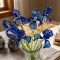Hand Blown Glass Flowers, Glass Iris, Glass Flower Bouquet, Glass Birth Month Flower, Forever Flowers, Grandmas Garden, Mothers Day Gifts