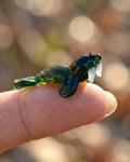 Tiny Glass Animals, Glass Walrus Figurine, Coastal Decor, Miniature Glass Animals, Ocean Art, Emerald Green, Sealife Gift, Glass Animal