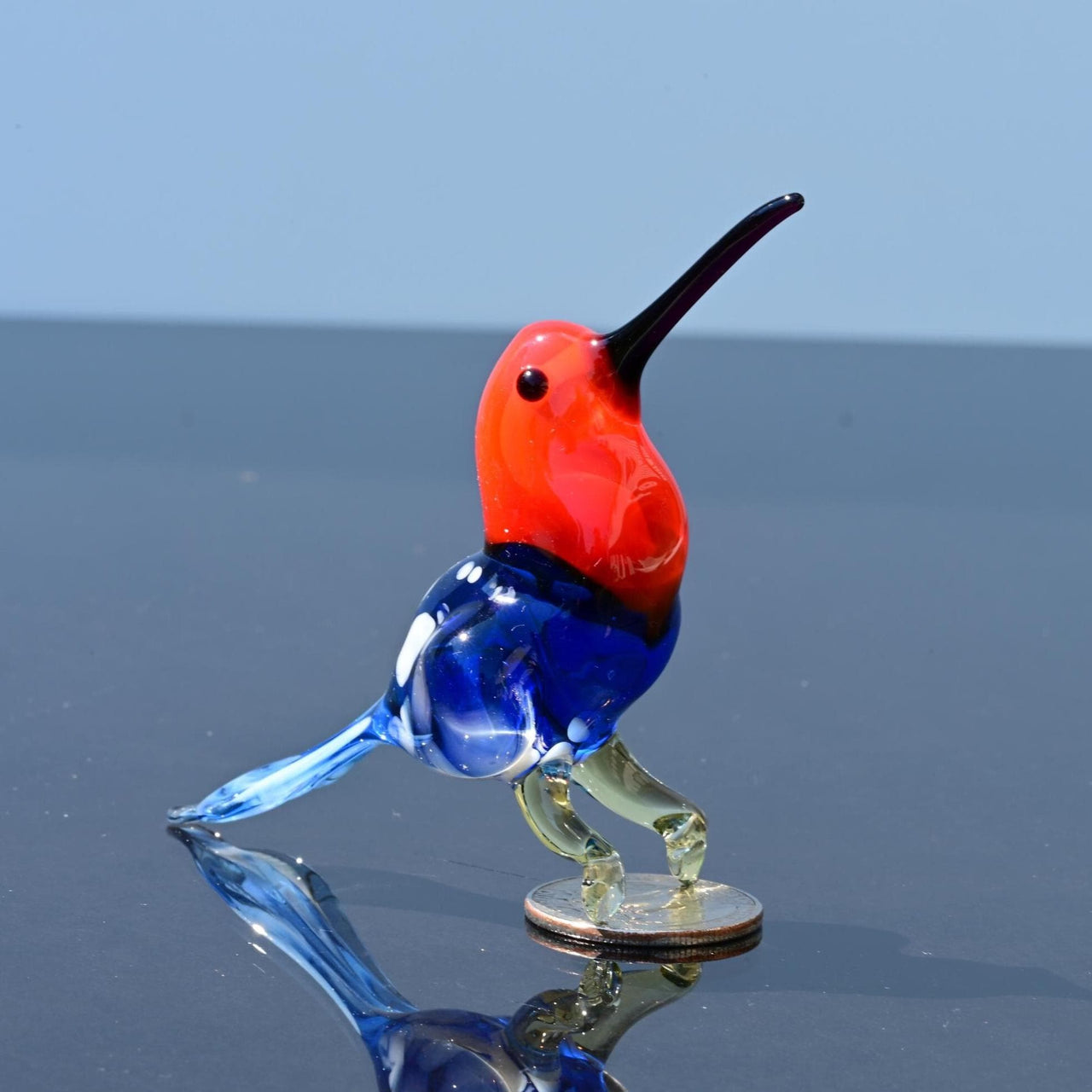 Humming Bird, Glass Hummingbird Art, Blown Glass Hummingbird Figurine, Gift for Bird Lovers, Hummingbird Gifts, Mom Gift, Hummingbird Statue