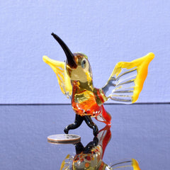 Humming Bird, Glass Hummingbird Art, Gift for Bird Lovers, Blown Glass Hummingbird Figurine, Hummingbird Gifts, Hummingbird Statue Decor