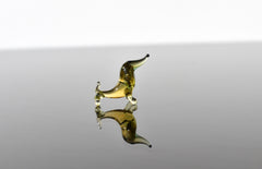 Cute Miniature glass dachshund From Glass Menagerie. Lamp Work, Flame work, whimsical character and dog statue.