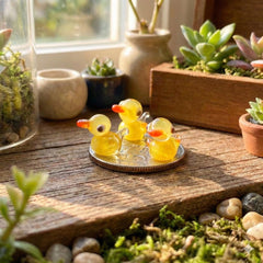 Mini Glass Ducks, Tiny Ducks, Mini Ducks, Lucky Duck Gift, Miniature Glass Ducks, Glass Duck Figurine, Small Duck Decor