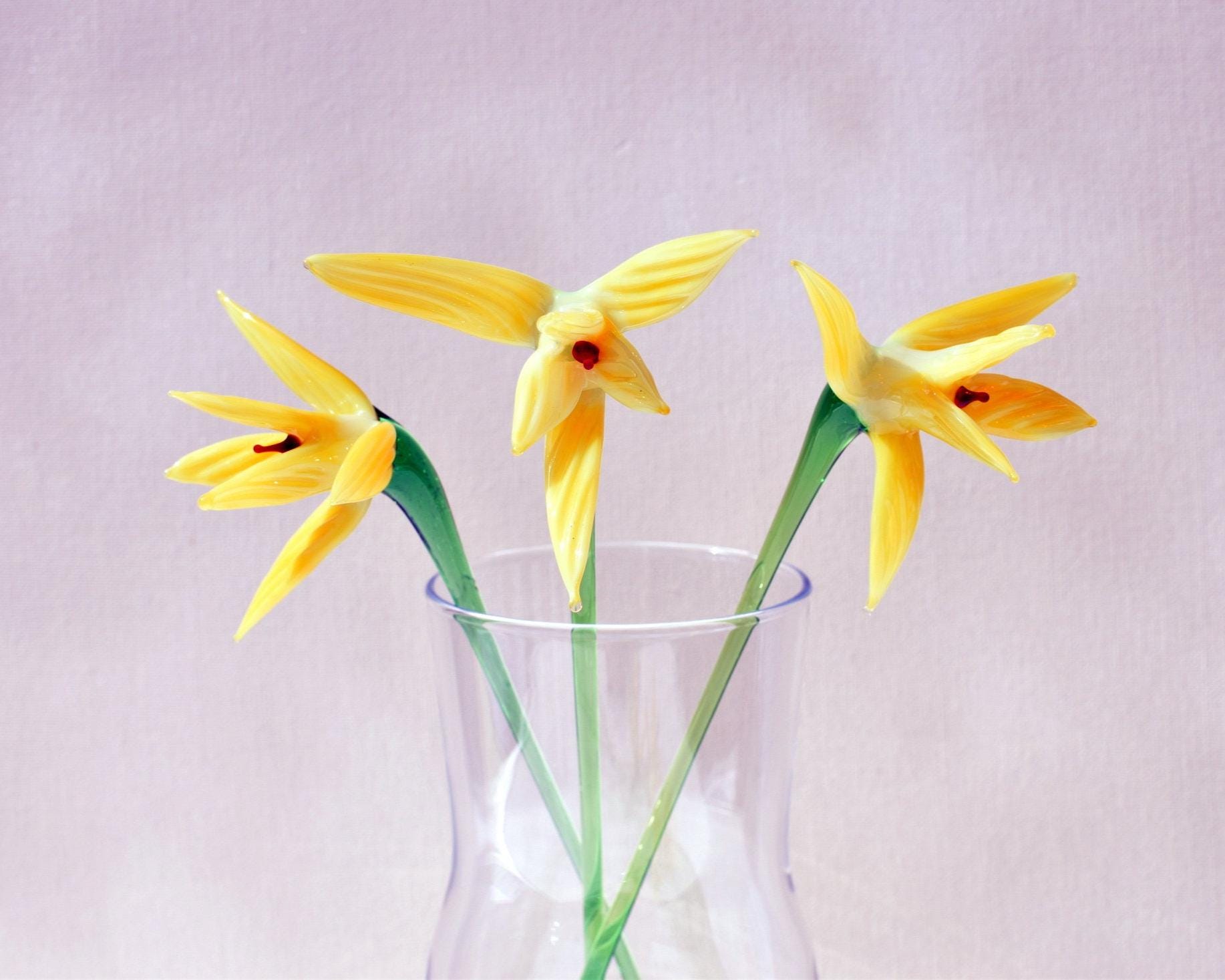 Bird of Paradise Glass Flowers Bouquet, Glass Birth Month Flower, Tropical Decor, Long Stem Glass Flowers, Flower Gift, Forever Flowers Art