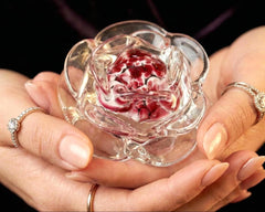 Pink Glass Rose - Romantic Mothers Day Gifts For Her - Rose Love Gift - Hand Blown Pink Glass Rose - Glass Rose Flower