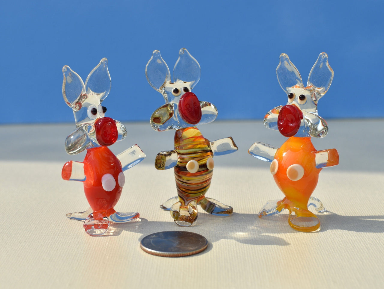 Three Little Pigs, Glass Pig Figurine, Tiny Glass Animals, Mini Glass Animals, Glass Figurines, Hand Blown Glass, Tiny Glass Figurines, Pigs