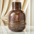 Golden Striped Large Glass Vase
