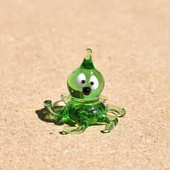 Blown Glass Octopus Figurine, Octopus Gift, Octopus Sculpture, Tiny Glass Animals, Mini Glass Animals, Octopus Decor, Glass Octopus Art
